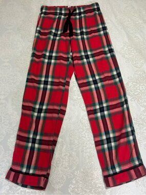 Victorias Secret Red Plaid Pajama Pants With Pockets Size Small